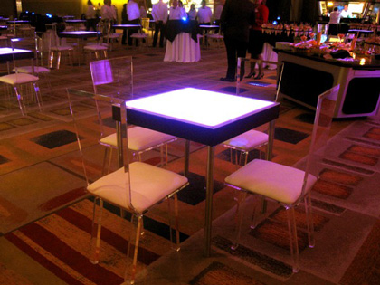 lighted contemporary square cocktail table